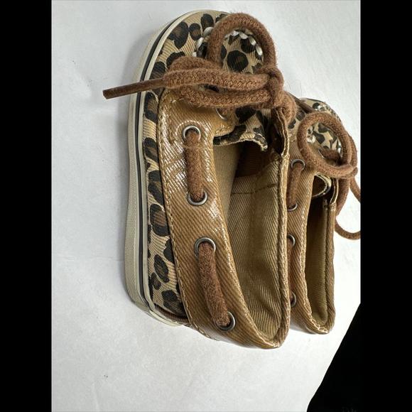 Cheetah Sperry GIRL Toddler Shoresider Jr. Leather Slip-On Boat Shoes Size 1m - Picture 5 of 5